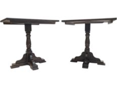 TWO VINTAGE 20TH CENTURY PUB / BRISTOL OAK TABLES