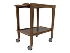 BRITISH MODERN DESIGN - MID CENTURY TEAK SERVING BUTLERS TROLLEY
