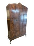 LARGE QUEEN ANNE STYLE 20TH CENTURY WALNUT WARDROBE