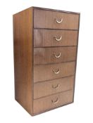 MEREDEW FURNITURE - RETRO MID CENTURY CIRCA 1950S PEDESTAL CHEST OF DRAWERS
