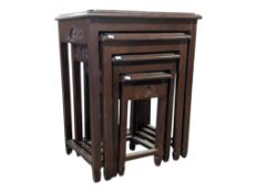 VINTAGE 20TH CENTURY CHINESE HARDWOOD NEST OF TABLES