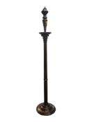 19TH CENTURY MAHOGANY REEDED COLUMNAR FLOOR STANDING LAMP