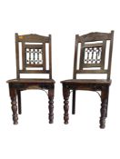 PAIR OF VINTAGE 20TH CENTURY HARDWOOD DINING CHAIRS