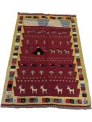 VINTAGE 20TH CENTURY SOUTH WEST PERSIAN QASHQAI KILIM RUG