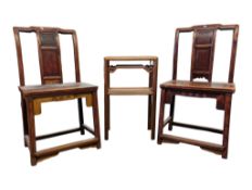 PAIR OF VINTAGE 20TH CENTURY CHINESE HARDWOOD CHAIRS