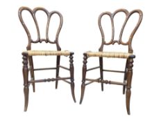 PAIR OF VICTORIAN MAHOGANY MOTHER OF PEARL INSET BEDROOM CHAIRS