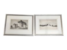 TWO EARLY 20TH CENTURY JOHN M AIKEN ETCHINGS