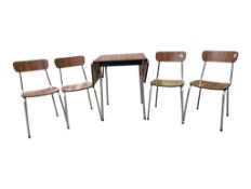 TAVO, BELGIUM - MID CENTURY FORMICA KITCHEN DINING TABLE W/ CHAIR