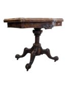 19TH CENTURY BURR WALNUT CARD TABLE