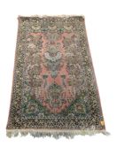 MODERN HAND KNOTTED INDIAN KASHMIRI SILK ON WOOL CARPET FLOOR RUG