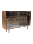 AVALON FURNITURE - MID CENTURY TEAK GLAZED BOOKCASE DISPLAY CASE