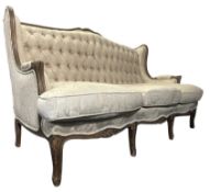 LARGE 19TH CENTURY LOUIS XV STYLE THREE SEATER SETTEE SOFA