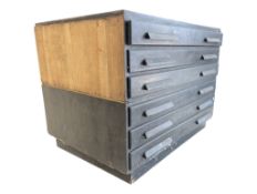 MID CENTURY PAINTED BLACK PLAN CHEST