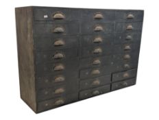 EARLY 20TH CENTURY HABERDASHERY PAINTED CHEST OF DRAWERS