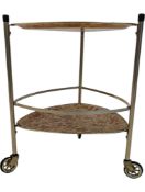 CHALFORD GLOS ARNOLD DESIGNS - MID CENTURY FIBREGLASS TWO TIER SERVING TROLLEY