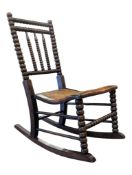 VICTORIAN 19TH CENTURY BOBBIN TURNED ROCKING CHAIR
