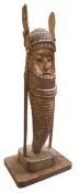 VERONICA OTIGBO-EKPEI (NIGERIAN, B. 1966) - CARVED IROKO WOOD OBA'S HEAD SCULPTURE