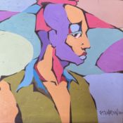 OLORUNFEMI KINRIN - 2020 NIGERIAN OIL ON CANVAS PORTRAIT OF MAN