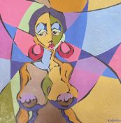 OLORUNFEMI KINRIN - 2014 NIGERIAN OIL ON CANVAS PAINTING OF FEMALE NUDE