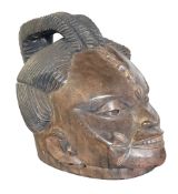 WEST AFRICAN, NIGERIA, YORUBA PEOPLE CARVED WOOD GELEDE HELMET MASK
