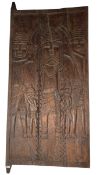 LARGE & IMPRESSIVE BENIN PEOPLE, NIGERIA CARVED HARDWOOD DOOR/PANEL