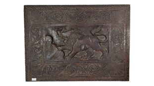 VICTORIAN 17TH CENTURY REVIVAL CARVED HARDWOOD PANEL