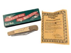 LATE 20TH CENTURY VINTAGE BOXED LIMITED EDITION EAGLE CUTLERY FOLDING KNIFE