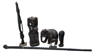 TRIBAL ART - COLLECTION OF 20TH CENTURY AFRICAN EBONISED WOOD FIGURES