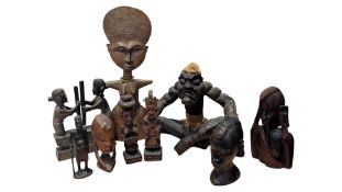 TRIBAL ART - COLLECTION OF 20TH CENTURY AFRICAN & OTHER CARVED WOODEN FIGURES