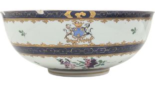 EDME SAMSON, FRENCH - 19TH CENTURY CHINESE EXPORT PORCELAIN CENTREPIECE BOWL