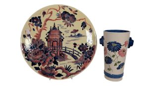 CHARLOTTE RHEAD FOR CROWN DUCAL WARE - TWO PIECES OF MID CENTURY STUDIO ART POTTERY