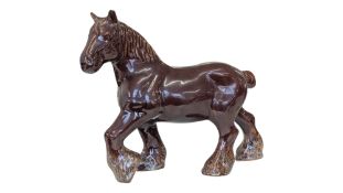 VINTAGE 20TH CENTURY SHIRE HORSE CERAMIC FIGURINE
