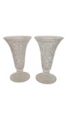 PAIR OF EARLY 20TH CENTURY LARGE CUT GLASS VASES