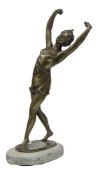 AFTER OTTO HOFFMANN - ART DECO BRONZE FIGURE OF SEMI NUDE WOMAN
