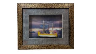 LATE 20TH CENTURY FRAMED MODEL BOAT