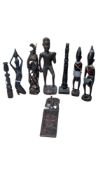 TRIBAL ART - COLLECTION OF 20TH CENTURY VINTAGE AFRICAN HARDWOOD FIGURES