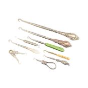 COLLECTION OF 19TH CENTURY VICTORIAN BUTTON HOOKS