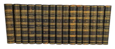 AINSWORTH, W. HARRISON - c1880 THE WORKS OF W. HARRISON AINSWORTH, IN 16 VOLUMES