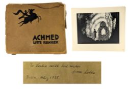 REINIGER, LOTTE - 1926 DIE ABENTEUER DES PRINZEN ACHMED / THE ADVENTURES OF PRINCE ACHMED, SIGNED