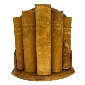 FORTNUM & MASON REFERENCE LIBRARY - HOUSED ON A CUSTOM WOODEN, LEATHER-COVERED SHELF