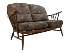 ERCOL - LATE 20TH CENTURY BEECH & ELM TWO PERSON SOFA