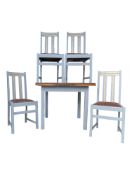 MID CENTURY PAINTED DINING TABLE & CHAIRS