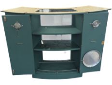 VINTAGE ART DECO STYLE PAINTED COCKTAIL PORTABLE BAR