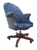19TH CENTURY VICTORIAN REVIVAL BUTTON-BACKED DESK CHAIR
