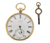 VICTORIAN HALLMARKED 18CT GOLD OPEN-FACE POCKET WATCH