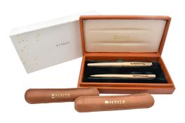 PARKER PAIR OF CASED HALLMARKED 9CT GOLD PENS