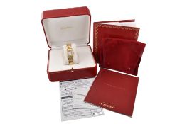 18K GOLD & DIAMOND CARTIER TANK FRANCAISE BRACELET WATCH
