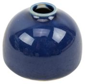 CHINESE QING DYNASTY BLUE GLAZED 'TAIBAOZUN' BEEHIVE WATERPOT 清 霁蓝釉太白尊