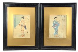 AFTER MIGITA TOSHIHIDE 右天年英- TWO UKIYO-E WOODBLOCK PRINTS FROM 'BEAUTIES OF THE TWELVE MONTHS