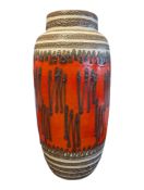 LATE 20TH CENTURY WEST GERMAN FAT LAVA POTTERY FLOOR VASE